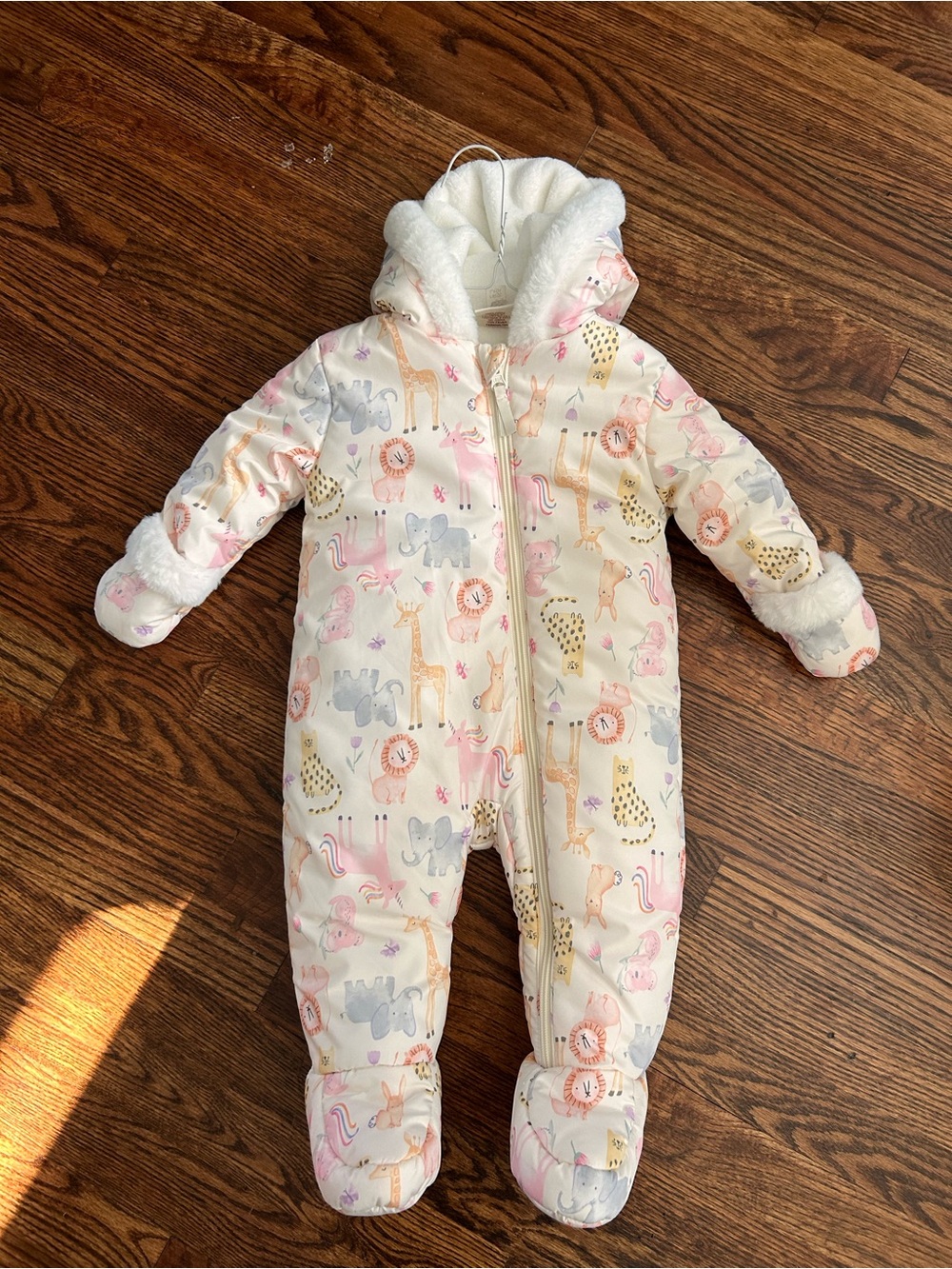 First Wish Baby Hooded Animal Print Snowsuit 9-12 Months